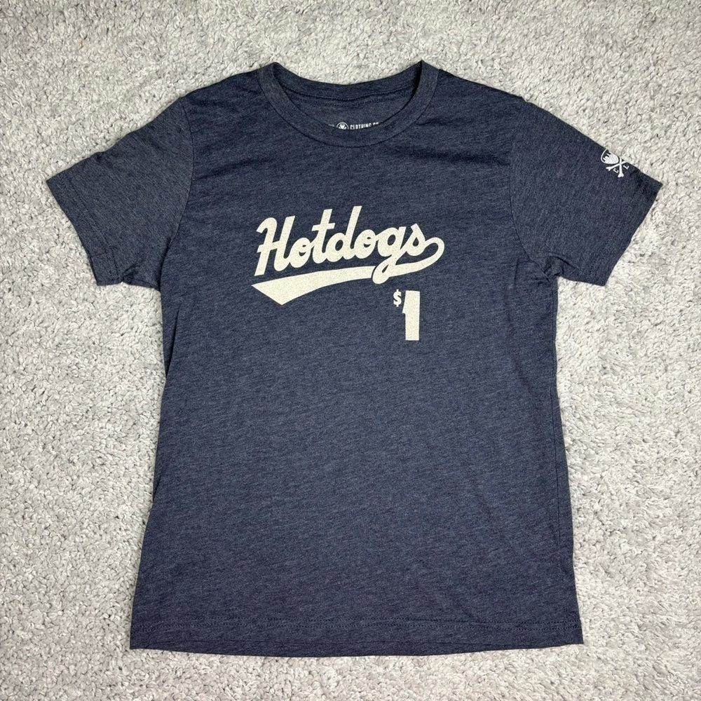 Cleveland Clothing Co Shirt Boys Large Hotdogs $1 Dollar Dogs Casual Tee Light